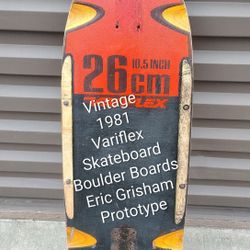 Vintage Variflex Boulder Boards Eric Grisham 26cm 10.5 Prototype Skateboard Deck - Extremely Rare Deck 