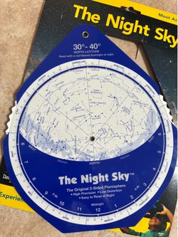 Night sky planisphere  30-40 degrees north latitude