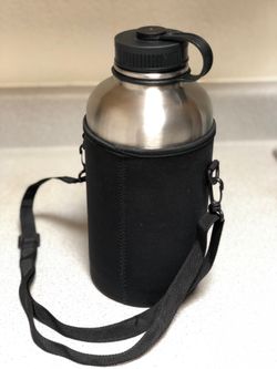 Brand New 64oz Insulated Stainless Steel Water Bottle with Protective Sleeve & Shoulder Strap