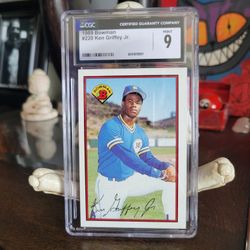 1989 Bowman #220 Ken Griffey Jr Rookie CGC 9 Card