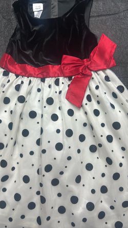 Girls Velvet Polka Dot Holiday Dress Size 10