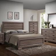 Bedroom Set 4 PCs Dresser Mirror Nightstand And Queen Bed 
