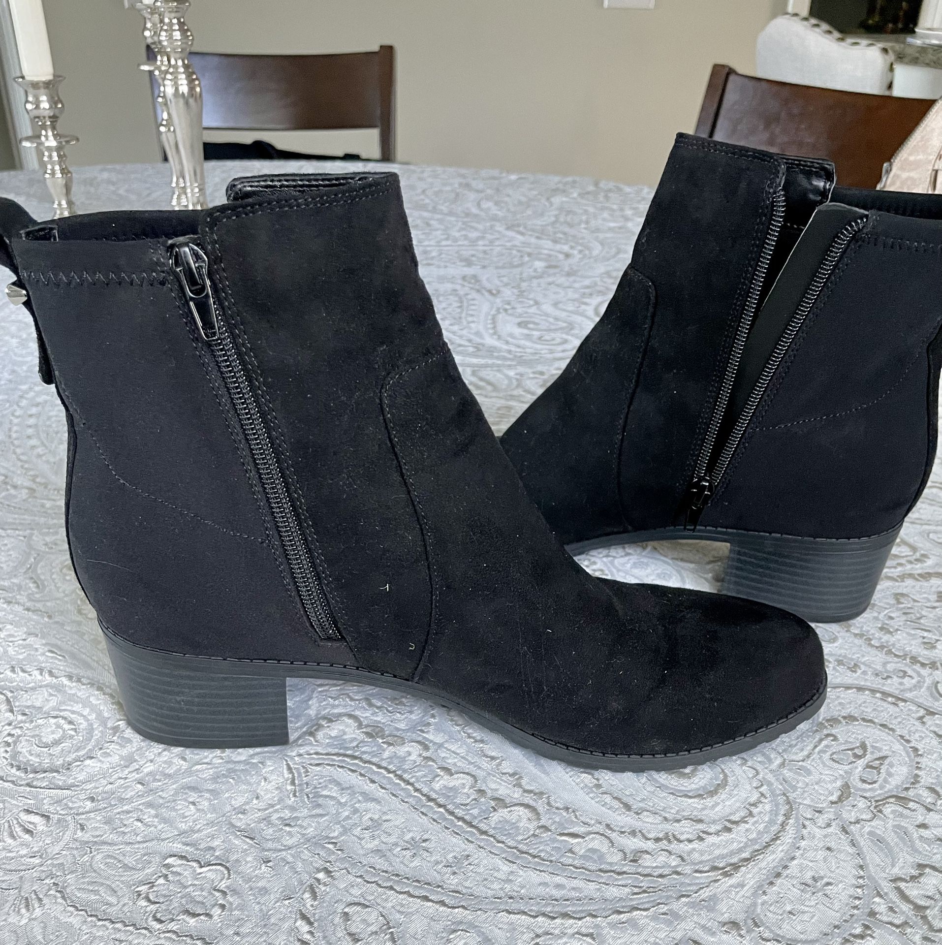 Suede Black Booties Size 11