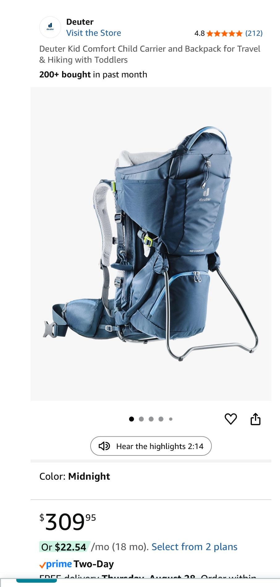 Deuter Kid Comfort Child Carrier & Minimeis Infant Carrier