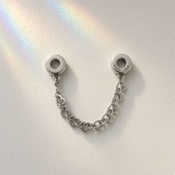 Pandora Heart Link Safety Chain – Sterling Silver