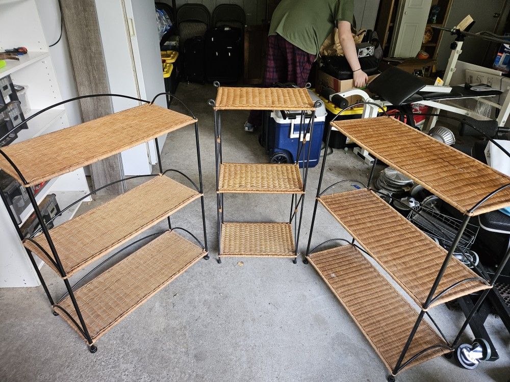Set Of 3 Wicker Racks