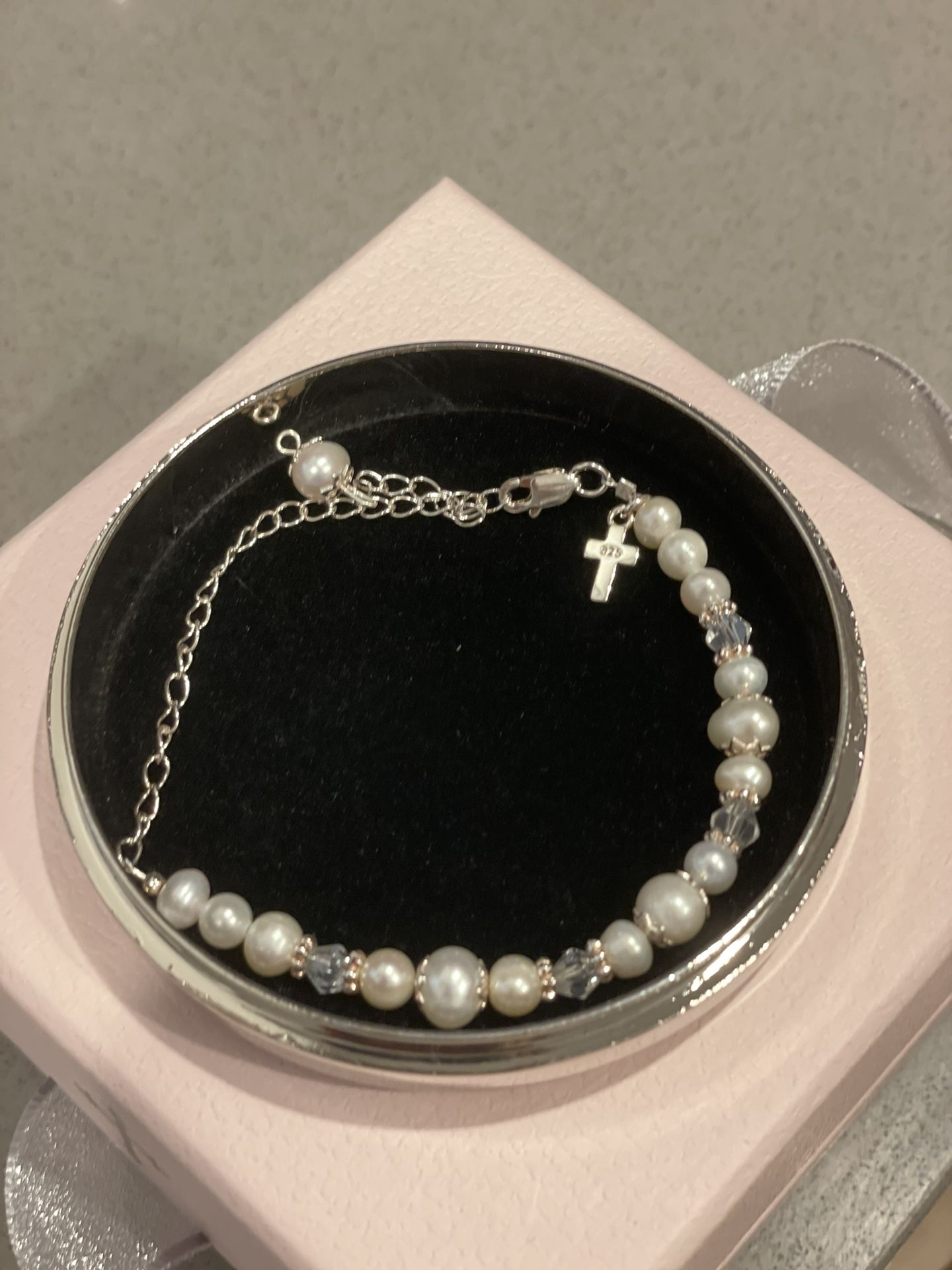 Silver Baptism Bracelet