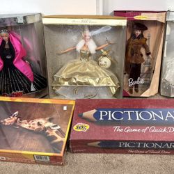 Barbie Collector Dolls Lot Of 4 + Board Game & Puzzle (Bundle Sale)