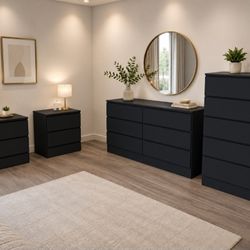 DRESSER, CHEST AND TWO NIGHSTANDS 