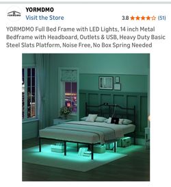 Full size bed frame with mattress