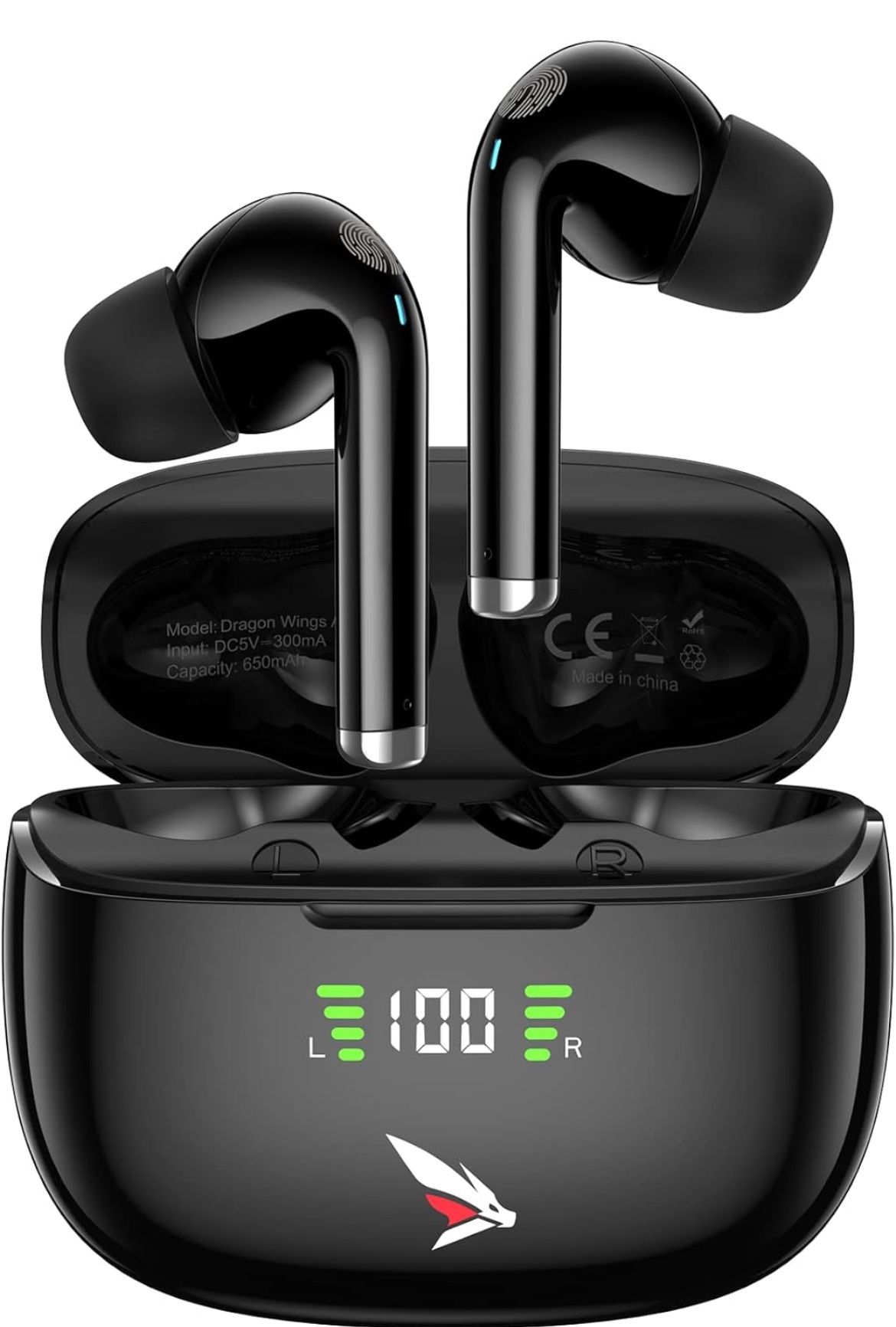 True Wireless Earbuds, Bluetooth Headphones, Hi-Fi Stereo in-Ear Headphones, 1562F Smart Chip, ANC Active, 40H Playtime, IPX6 Waterproof, Ergonomic De