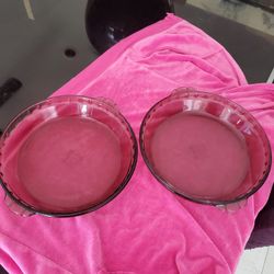 2 Pyrex Amber Pie Shells 
