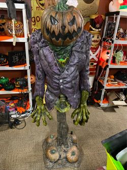 Halloween prop Standing Pumpkin Demon. Latex foam. Rare!