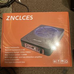 ZNCLCES 10” 1200W Slim Under-Seat Powered Active Car Subwoofer with Built-In Amplifier - Ultra-Thin Aluminum Design for Trucks & Vehicles Product Over
