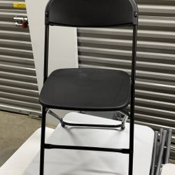 Black Folding Chairs Set of 10 Portable Event Seating