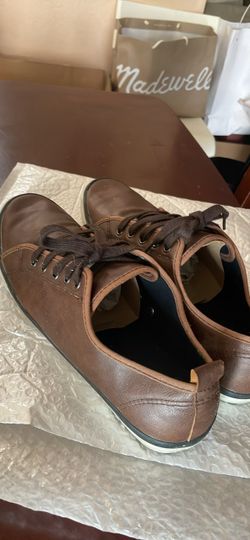 H&M brown faux-leather lace-up sneakers size 10.5