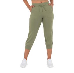 Athletic Works Women's French Terry Capri Jogger Pants, Green, S (4-6)