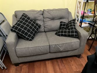 Gray love seat