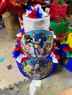 Sonic the hedgehog three tier pinata with balls