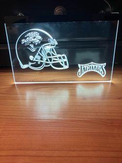 JAGUARS LED NEON WHITE LIGHT SIGN 8x12