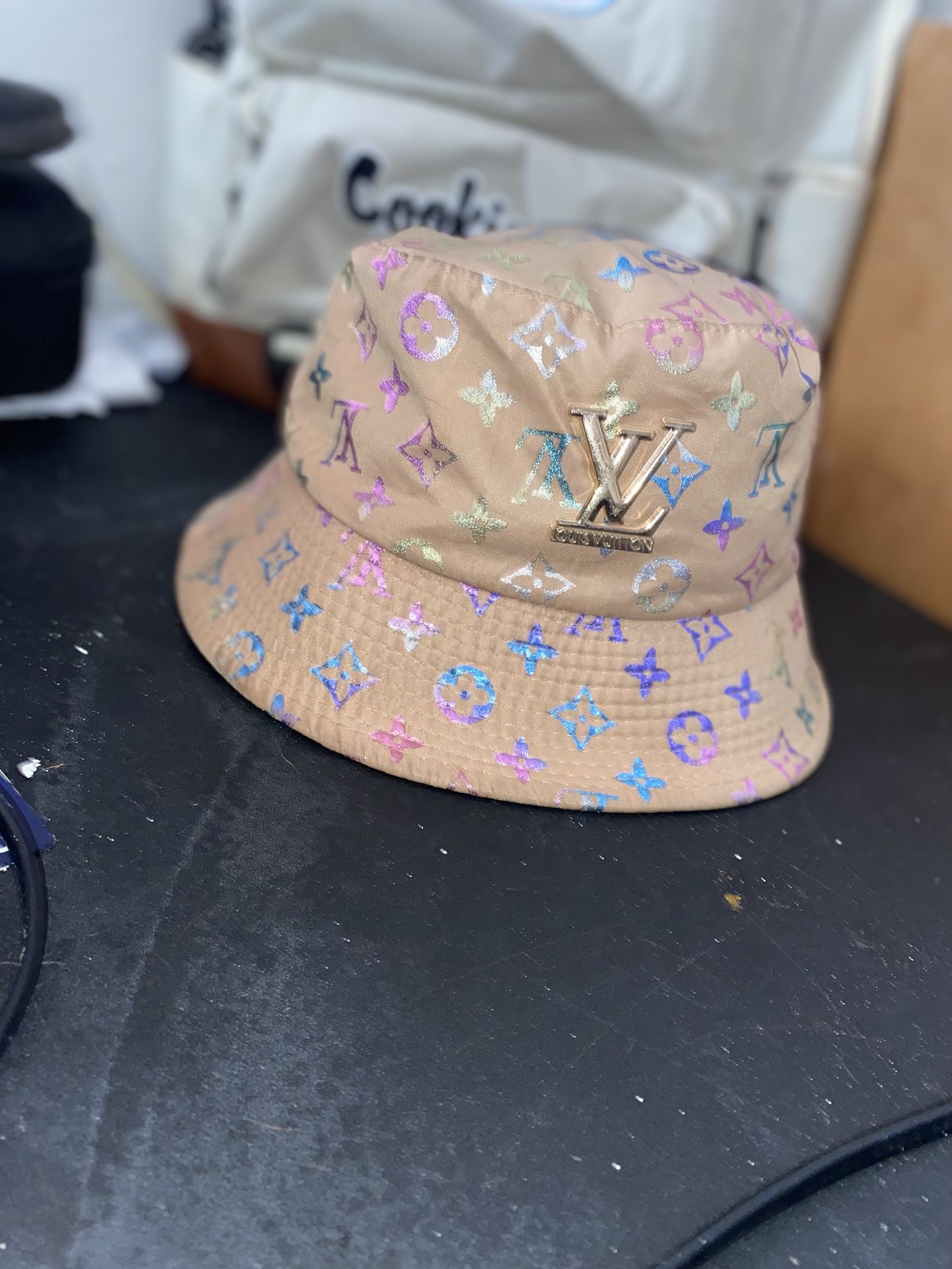 pink louis vuitton bucket hat