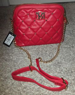 Badgley Mishka Red Quilted Crossbody Bag