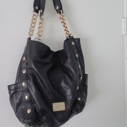 Michael Kors Large Shoulder Bag/Tote Black Soft Leather Delancy Bag.