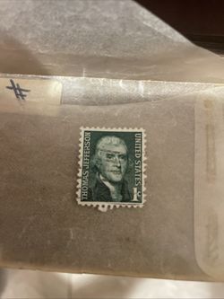  1968 Thomas Jefferson 1 cent Postage Stamps Green Rare 