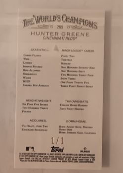 (1/1) 2022 Allen & Ginter Hunter Greene Rookie 1/1! Cincinnati Reds!