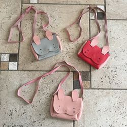 New cute leather bunny baby toddler purse bundle