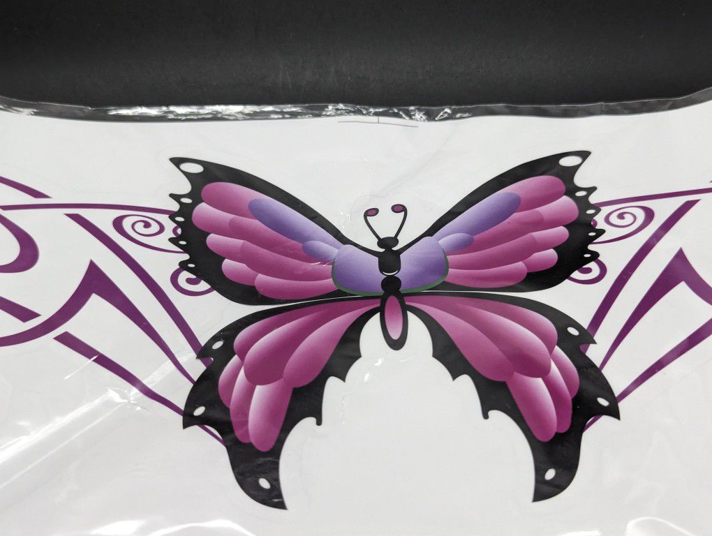Set Of 2 Pink Butterfly Vinyl Stickers LG