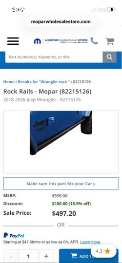 2018-2026 Mopar Rock Rails