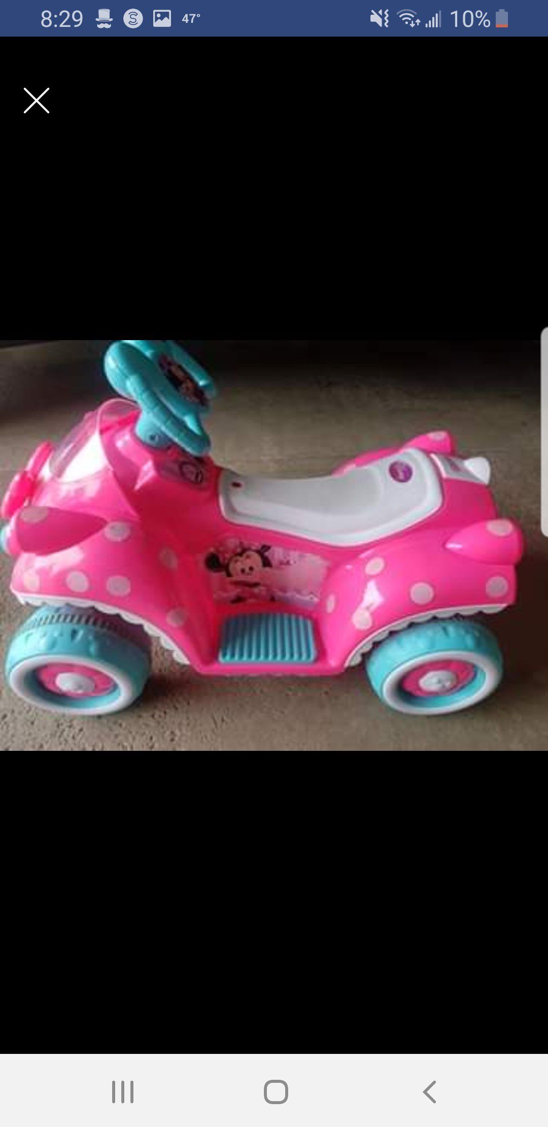 Minnie mouse 6volt quad car