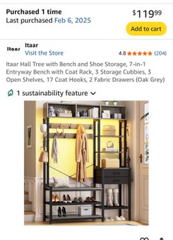 Entry way hall tree