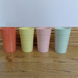 MelMac Mello-Ware # 21 Tumblers from 1950's/1960's 4 for $12