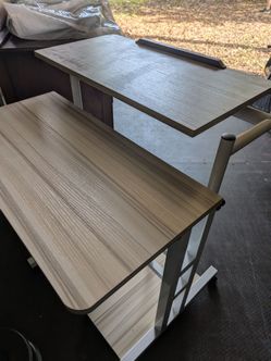 Computer sit or stand rolling desk or craft table