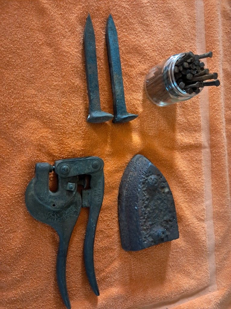 Antique Punch & Iron, RR Spikes, Square Nails