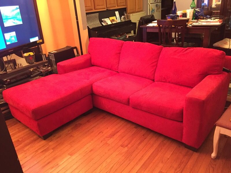 Red sofa bed 38Dx93Lx74 LS Long side LS