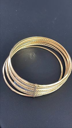 14k gold bangle 7 days bracelet set