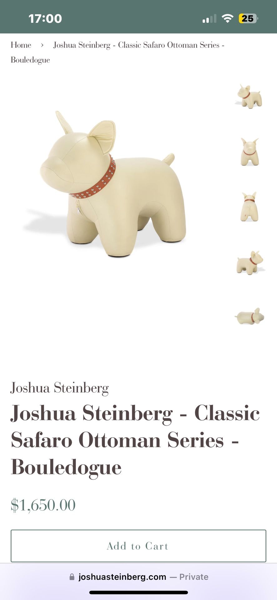 Joshua Steinberg - Classic Safaro Ottoman Series - Bouledogue