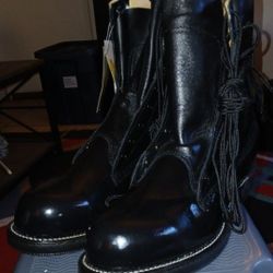 Trooper Boots, New Chippewa Black Non Steel Toe Men's sz 8.5, Women's sz 10. Vibration Just Reduced. $80.