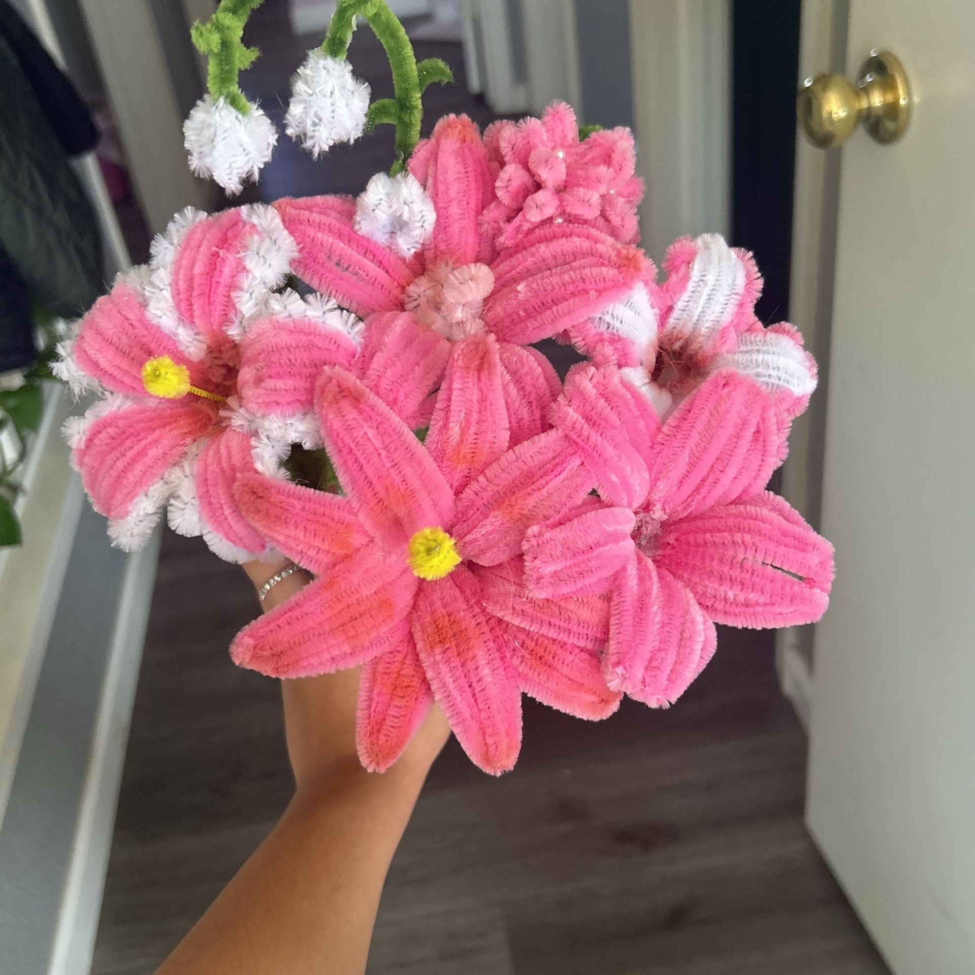 Handmade pipe cleaner bouquet