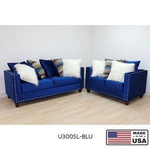 Blue Sofa and loveseat