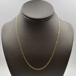 14KT YELLOW GOLD 18.5” FIGARO LINK CHAIN 2.5MM 3.2GR 