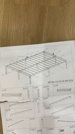 Metal Bed frame queen size 18” under