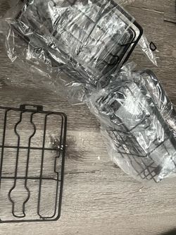 Black Wire Bathroom baskets, was originally a bathroom caddy but poles are broken, poles can be included if interested