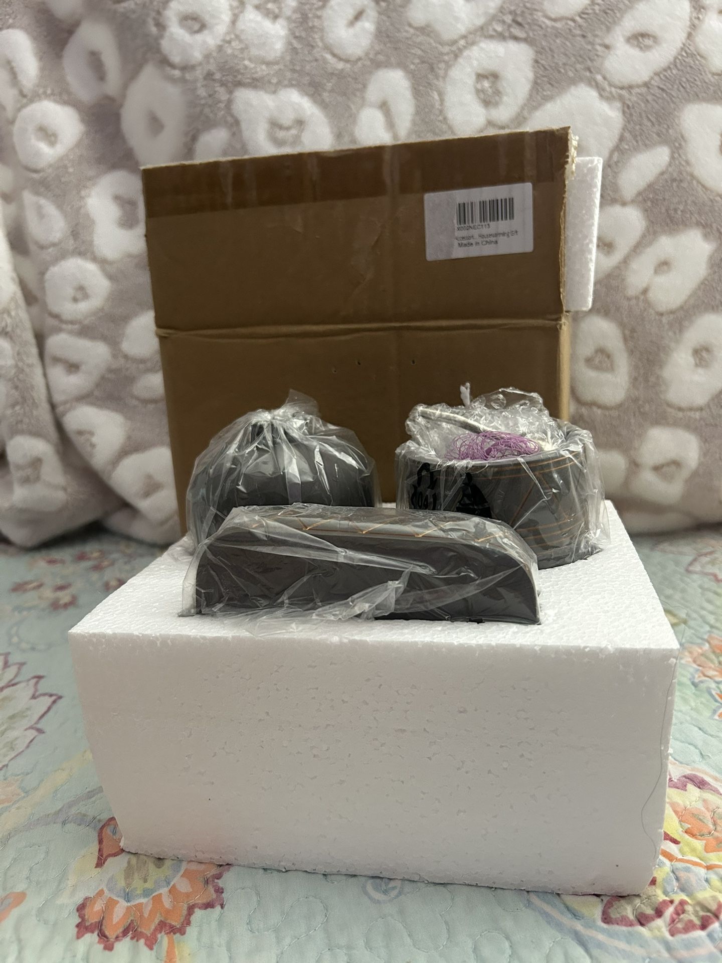 Bathroom Accessories Set 3 Piece Bath Ensemble Includes Soap Dispenser, Toothbrush Holder, Soap Dish