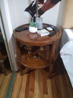 Antique round wood tables