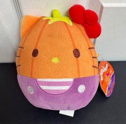 NEW Squishmallows HELLO KITTY Pumpkin Halloween Kids Soft Stuffed Plush Toy just $5