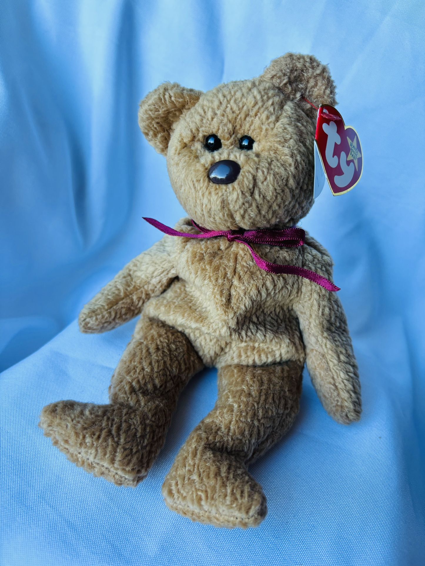 ⭐️ RARE ⭐️ Retired Ty Beanie Baby Curly The Bear With Tag Errors - 4052